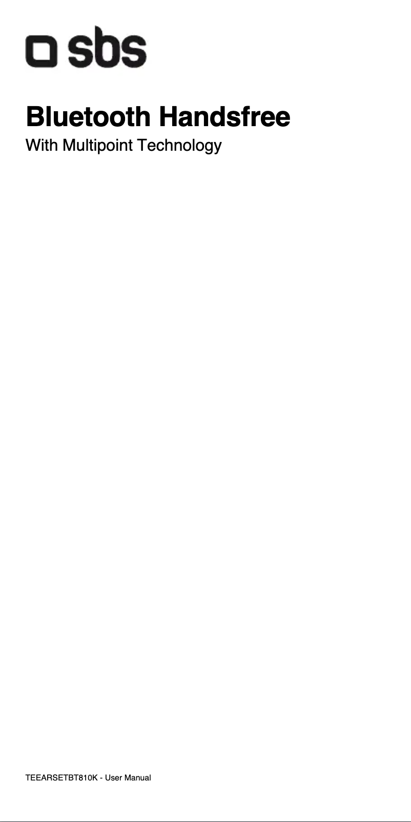Image de la première page du manuel de l'appareil Bluetooth Handsfree