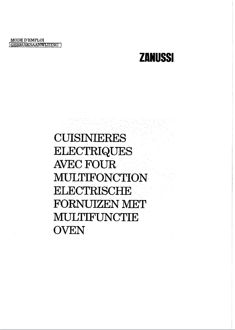 Page n°1 - Manuel utilisateur Zanussi ZC604V
