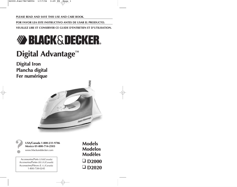 Page 1 de la notice Manuel utilisateur Black & Decker D2020