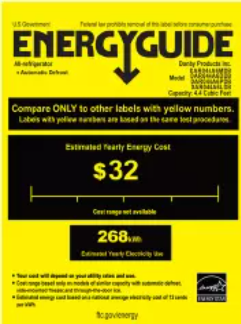 Página 1 del manual Etiqueta energética Danby DAR044A6LDB