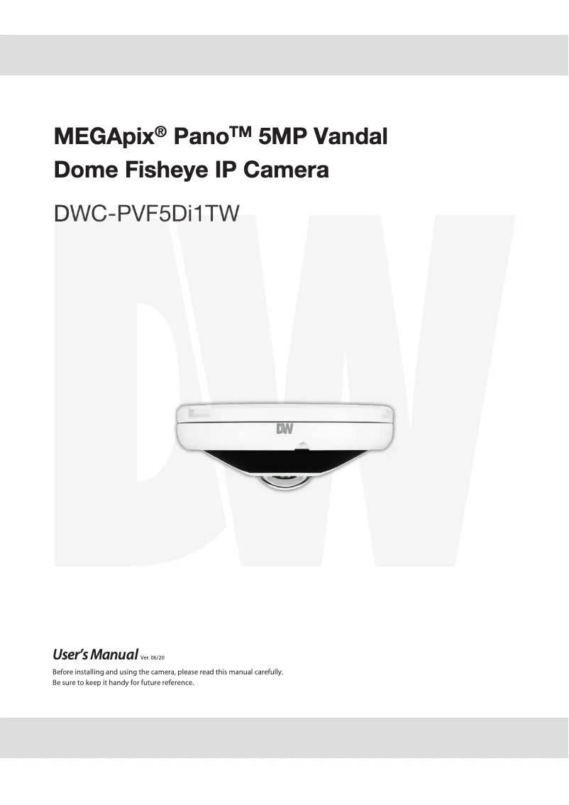 Page 1 de la notice Manuel utilisateur Digital Watchdog MegaPix Pano DWC-PVF5Di1TW