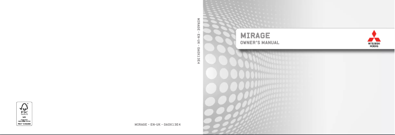 Image de la première page du manuel de l'appareil Mirage (2013)