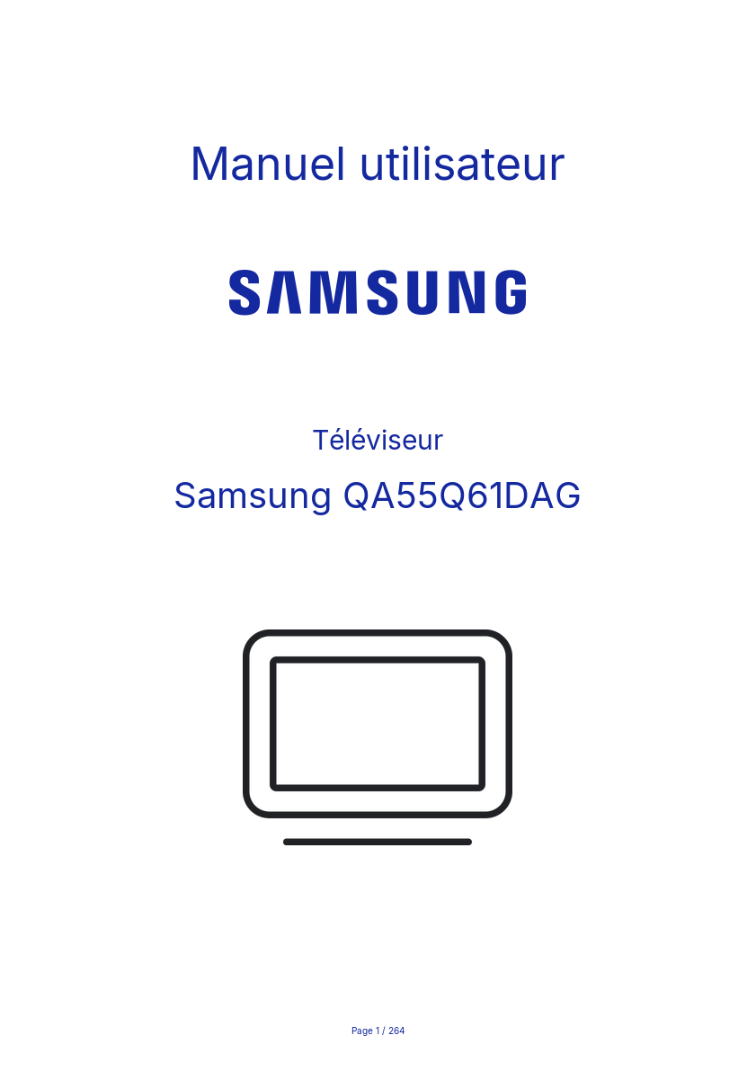 Page n°1 - Manuel utilisateur Samsung QA55Q61DAG