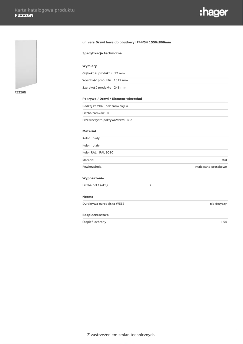 Page n°1 - Manuel utilisateur Hager FZ226N