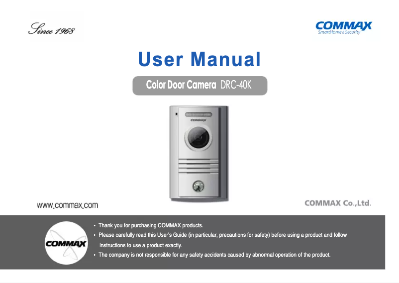 Página 1 del manual Manual de usuario COMMAX DRC-40K