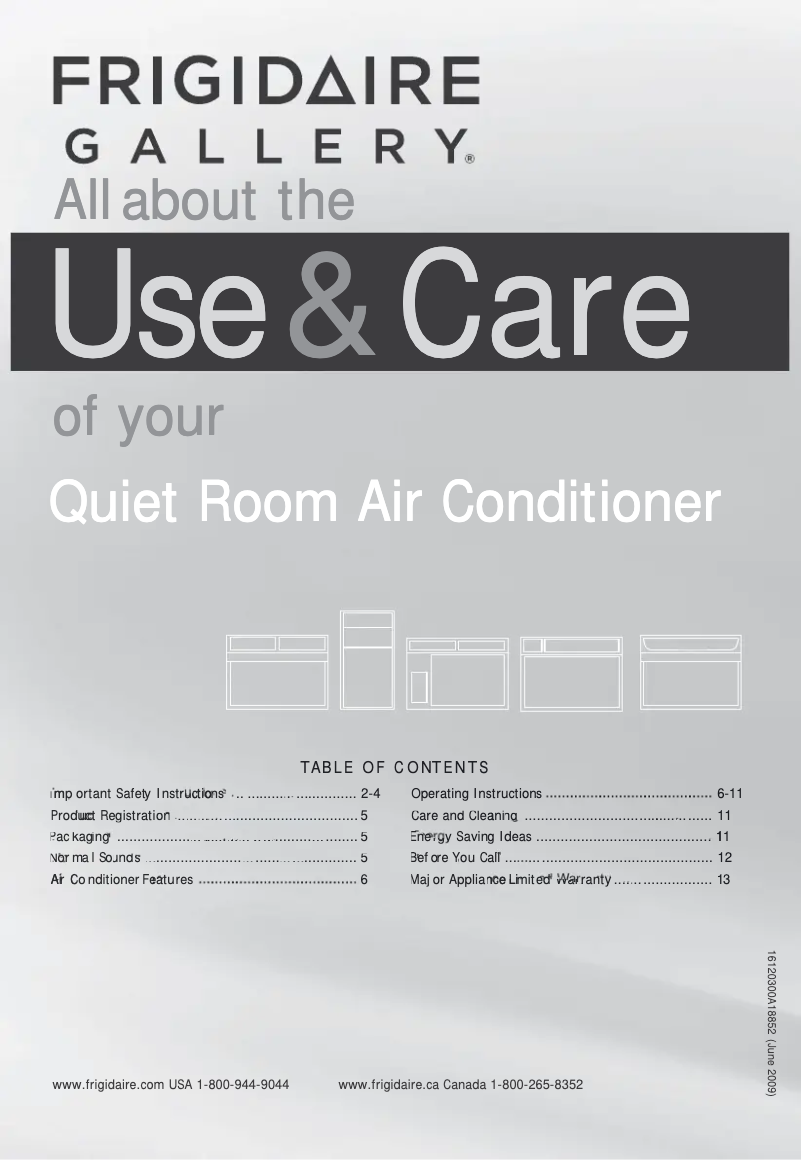 Page 1 de la notice Manuel utilisateur Frigidaire FGRQ063WAE