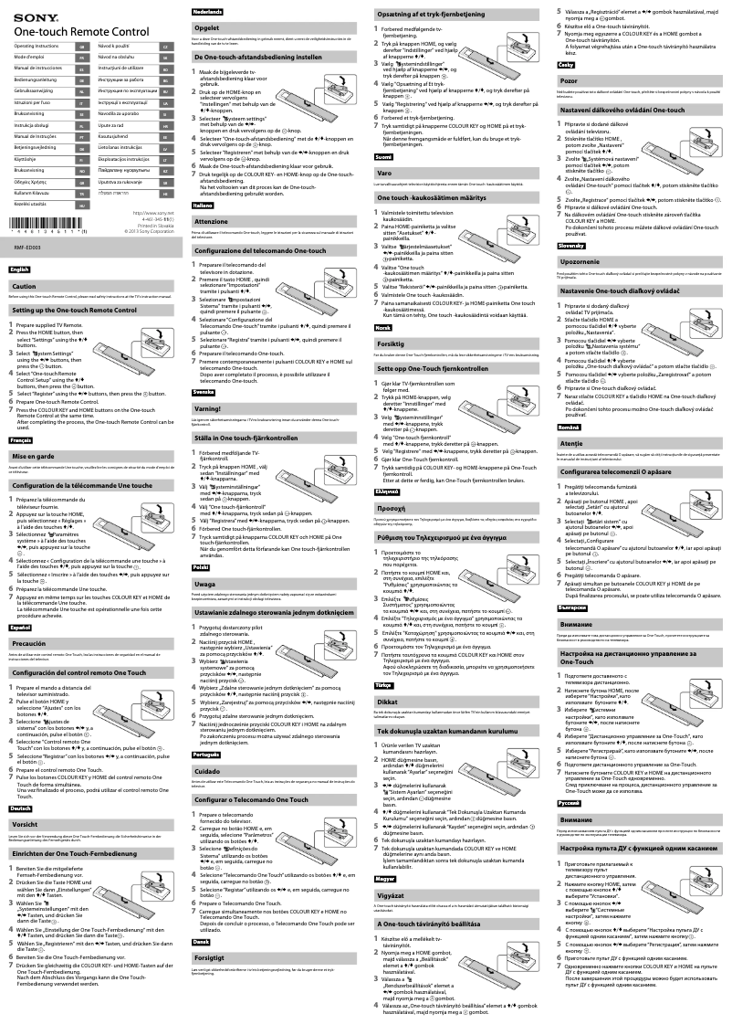 Page n°1 - Manuel utilisateur Sony RMF-ED003