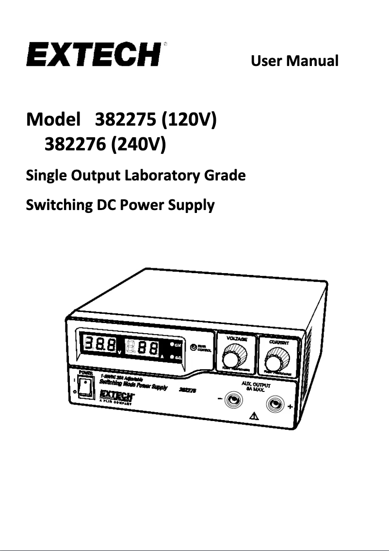 Page 1 de la notice Manuel utilisateur Extech 382275