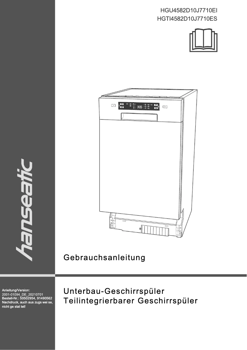 Page n°1 - Manuel utilisateur Hanseatic HGTI4582D10J7710ES