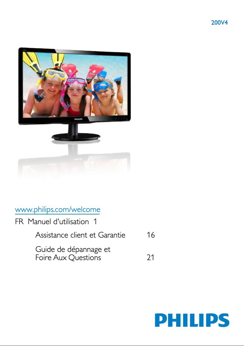 Page n°1 - Manuel utilisateur Philips 200V4LAB