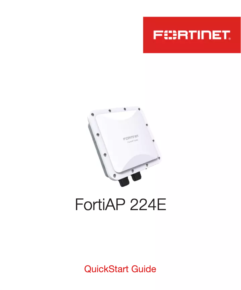 Image de la première page du manuel de l'appareil FortiAP FAP-224E