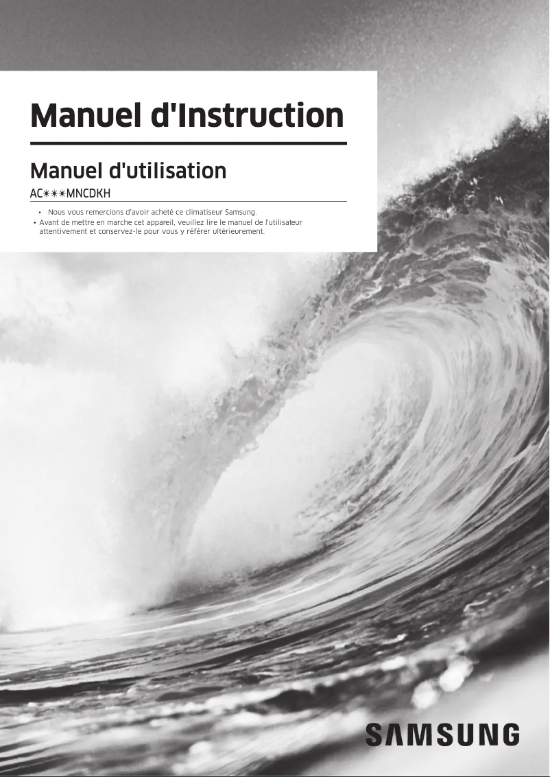 Page n°1 - Manuel utilisateur Samsung AC071MNCDKH/EU