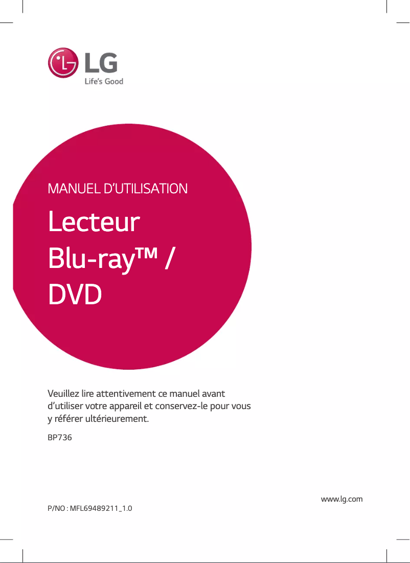 Image de la première page du manuel de l'appareil BP736