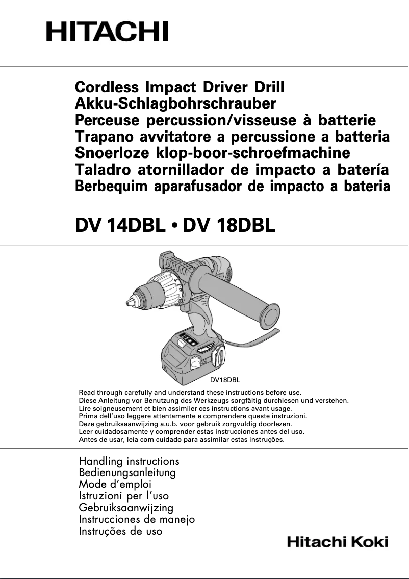 Page 1 de la notice Manuel utilisateur Hitachi DV 14DBL