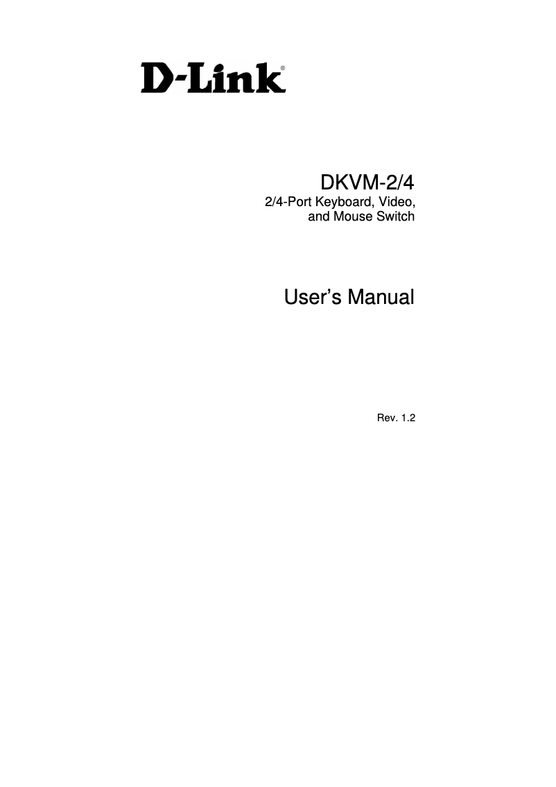 Page n°1 - Manuel utilisateur D-Link DKVM-2