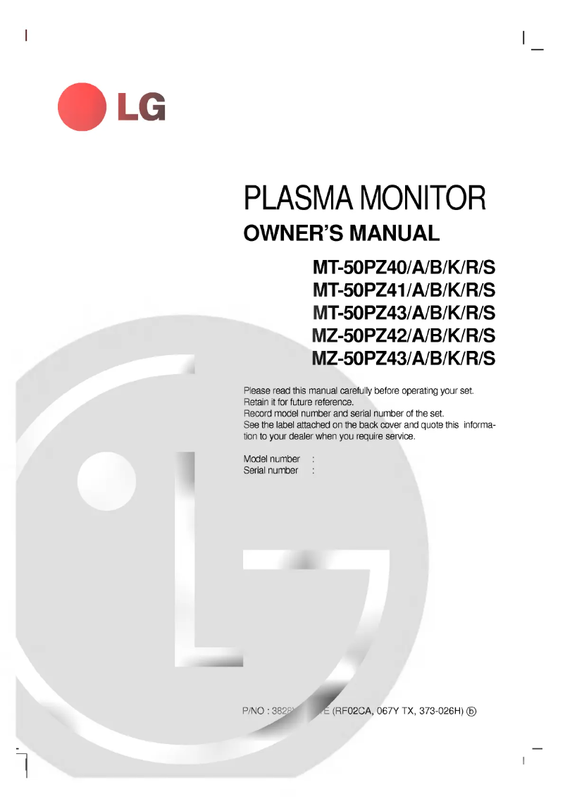 Página 1 del manual Manual de usuario LG MZ-50PZ42S