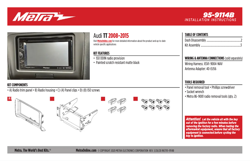 Page n°1 - Guide d'installation Metra 95-9114B