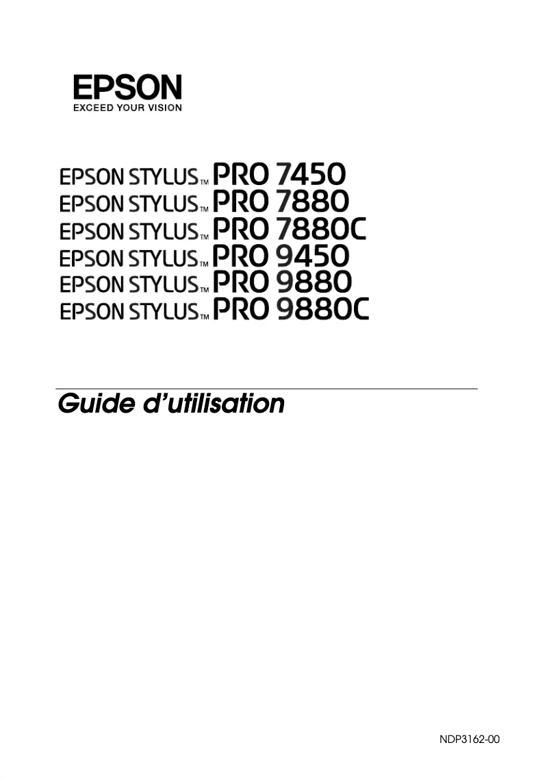 Page n°1 - Manuel utilisateur Epson Stylus Pro 9880