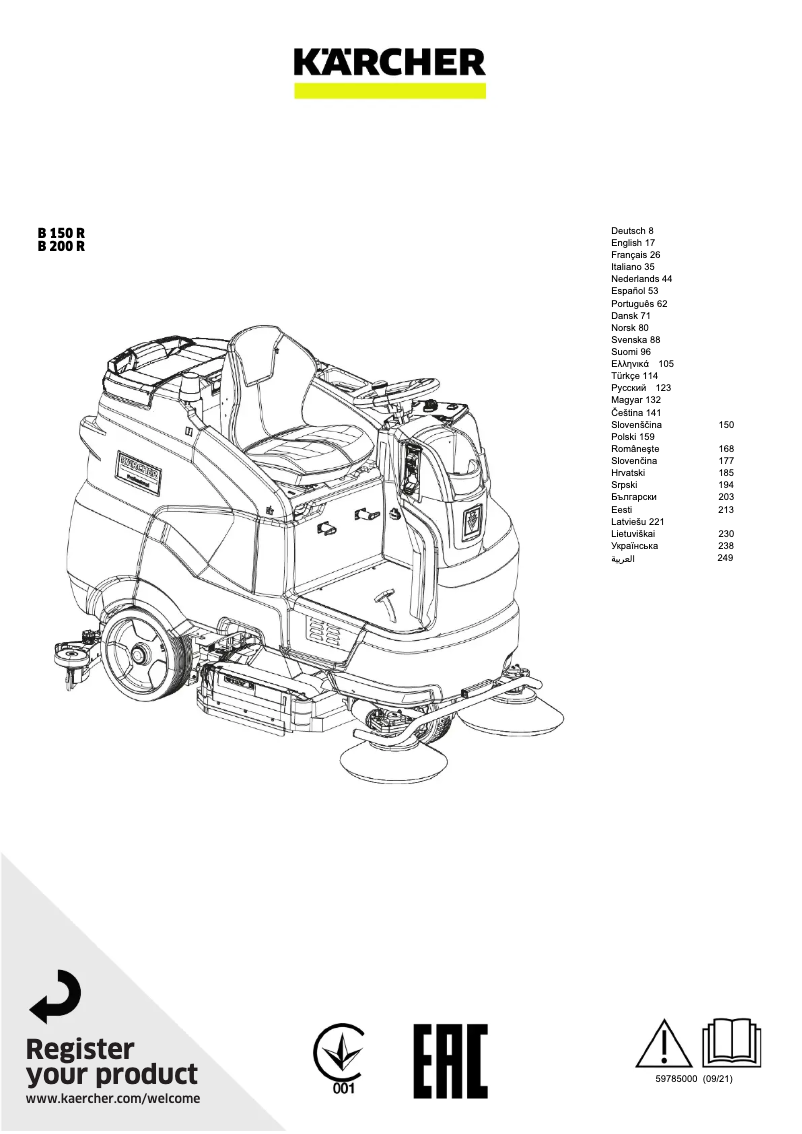 Página 1 del manual Manual de usuario Kärcher B 150 R Bp