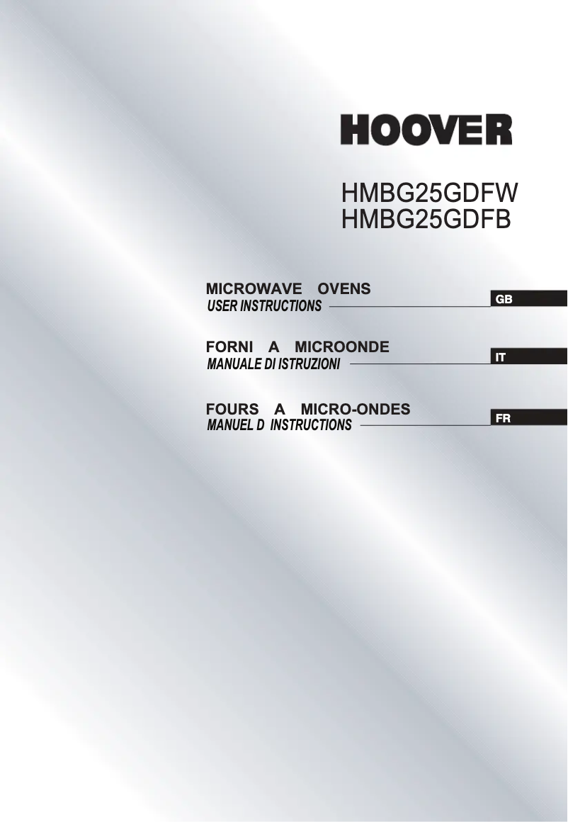 Page n°1 - Manuel utilisateur Hoover HMB 20 GDFX