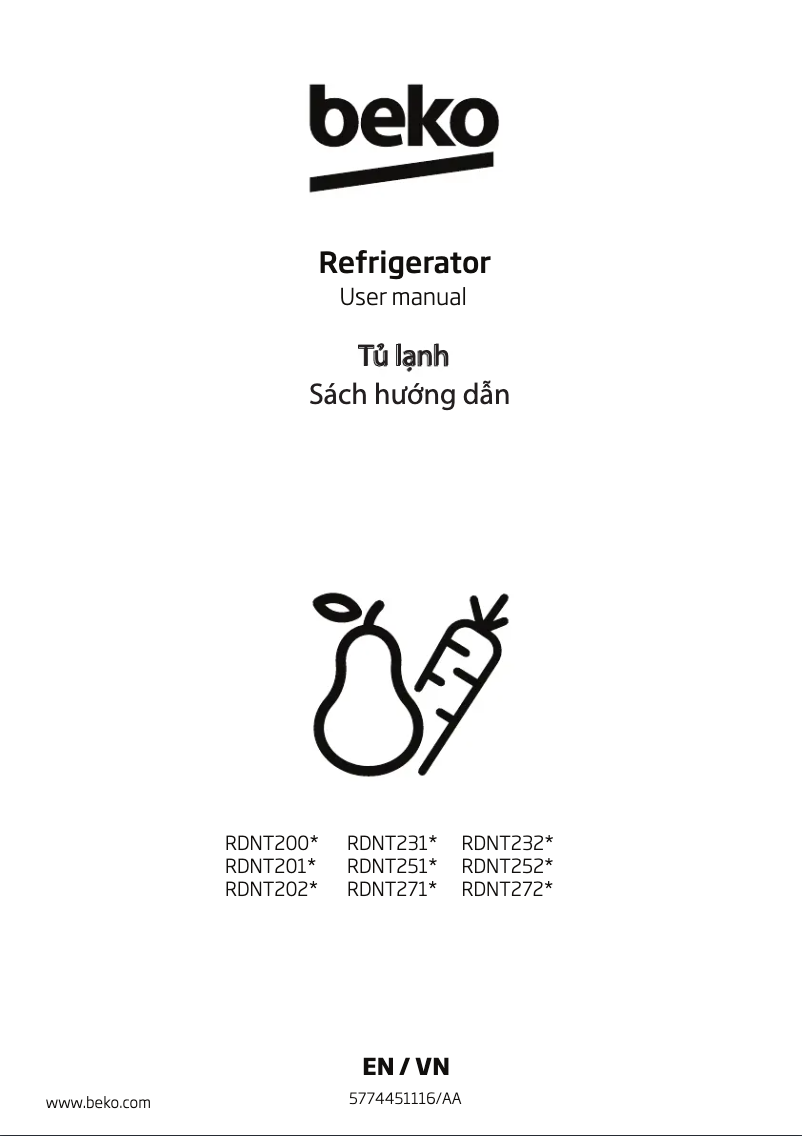 Page 1 de la notice Manuel utilisateur Beko RDNT231I50VHFK