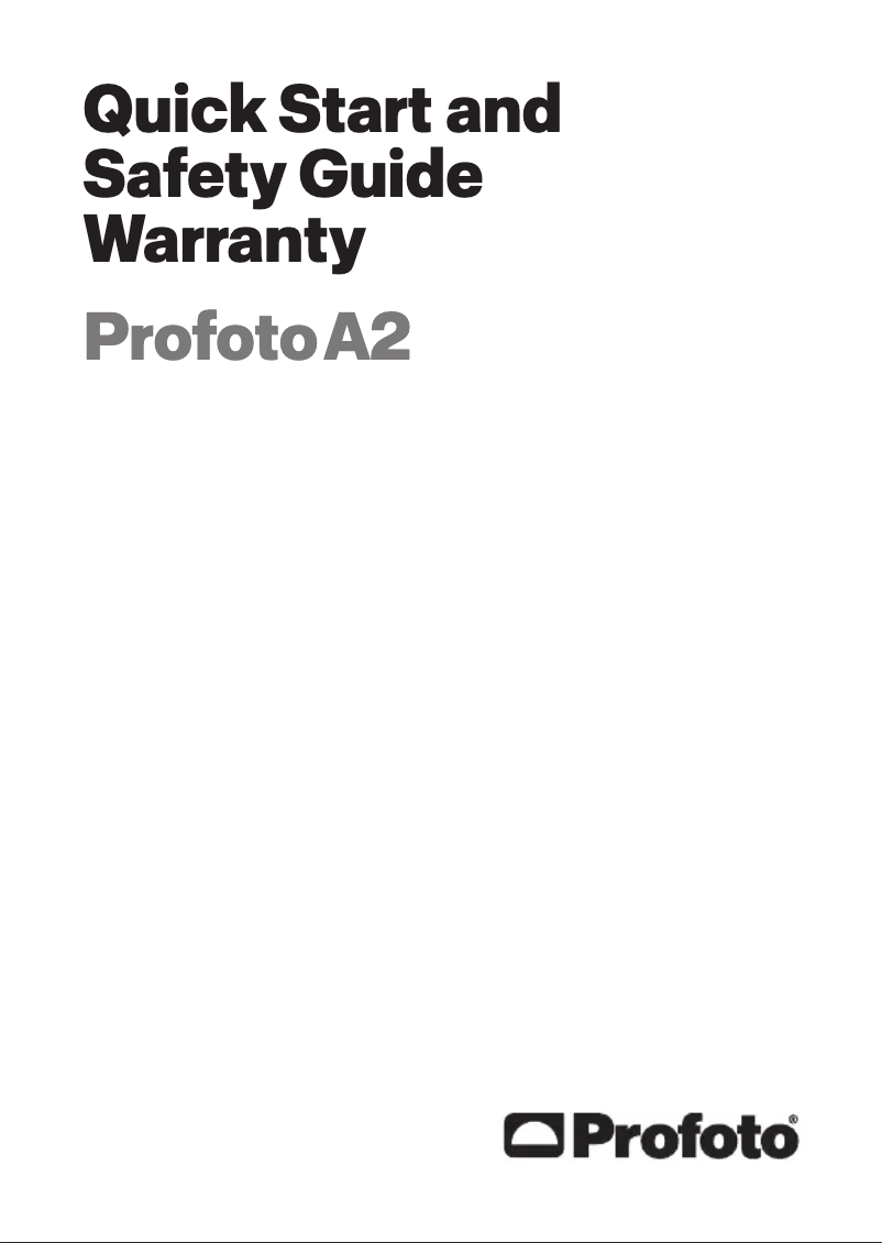 Page 1 de la notice Guide de démarrage rapide Profoto A2