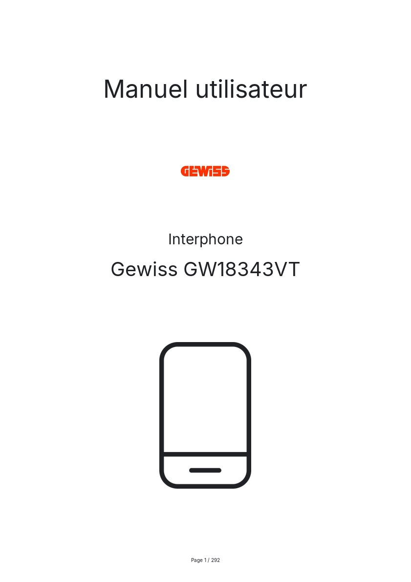 Image de la première page du manuel de l'appareil GW18343VT