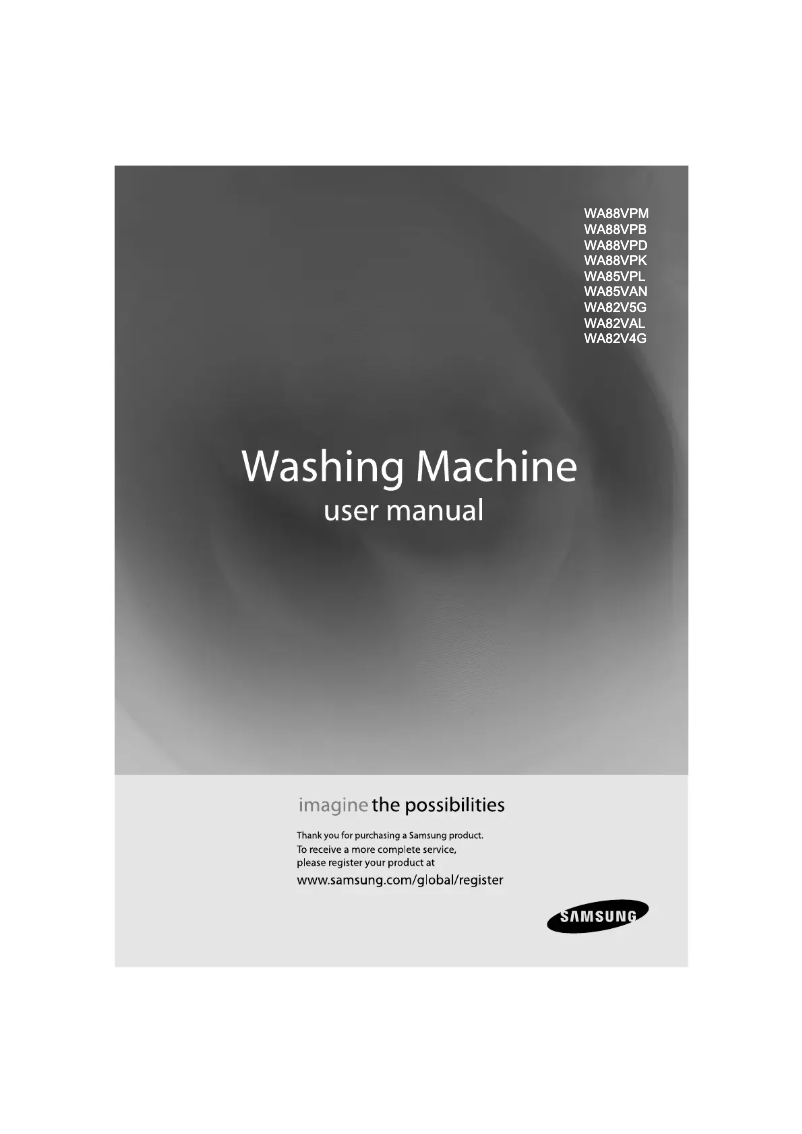 Page 1 de la notice Manuel utilisateur Samsung WA88VPBEH