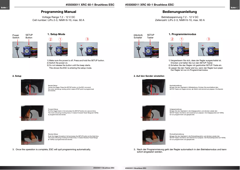 Page n°1 - Manuel utilisateur XciteRC BSC 90-1