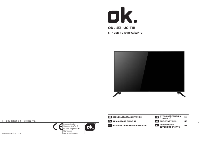 Page n°1 - Manuel utilisateur OK ODL 85 UC-TIB