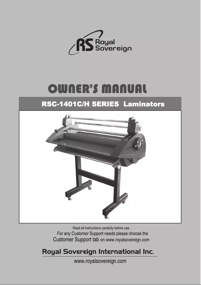 Page n°1 - Manuel utilisateur Royal Sovereign RSC-1401HW