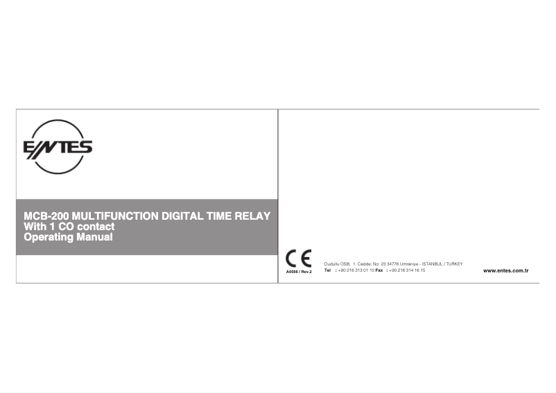 Page 1 de la notice Manuel utilisateur ENTES MCB-200