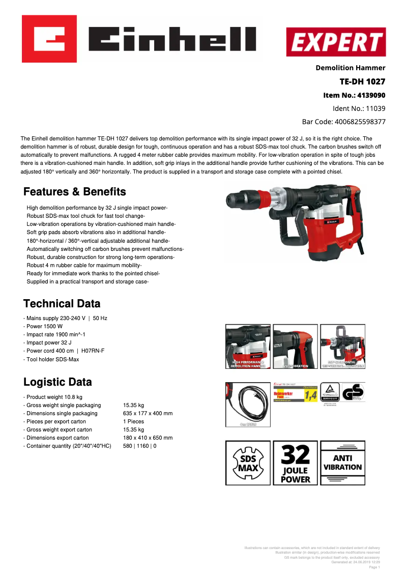 Image de la première page du manuel de l'appareil TE-DH 1027