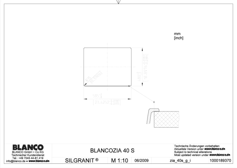 Page n°1 - Manuel utilisateur BLANCO ZIA 40 S