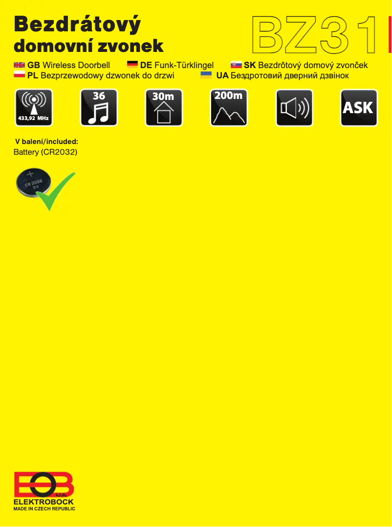 Page 1 de la notice Manuel utilisateur Elektrobock BZ3-1S