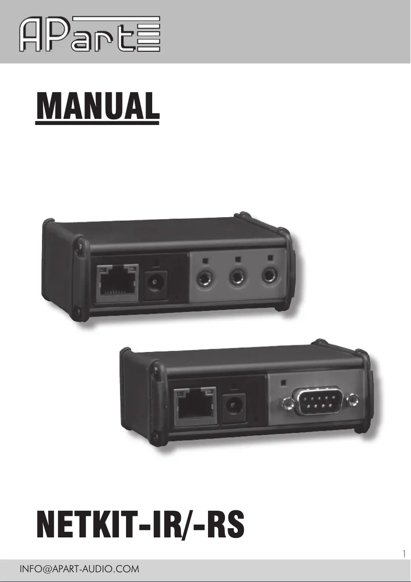 Imagen de la primera página del manual del dispositivo NETKIT-IR