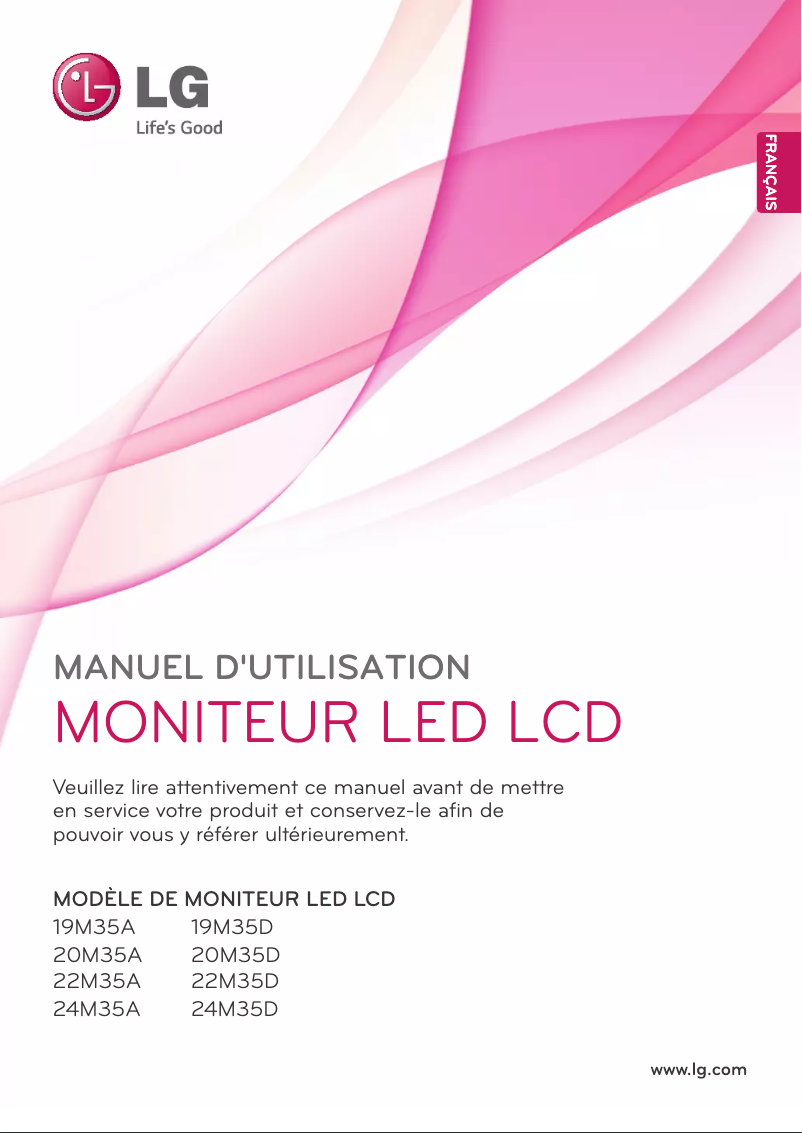 Page 1 de la notice Manuel utilisateur LG 24M35D-B
