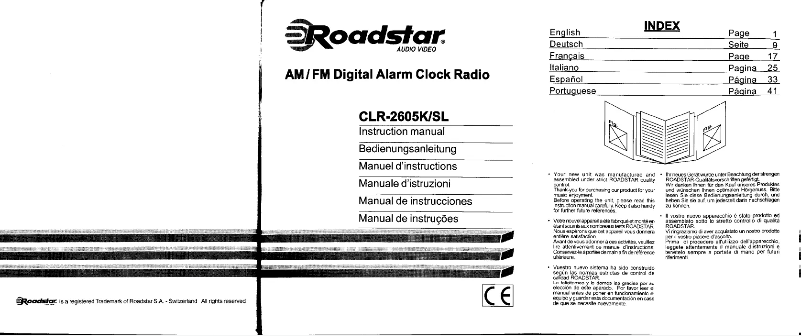 Page 1 de la notice Manuel utilisateur Roadstar CLR-2605