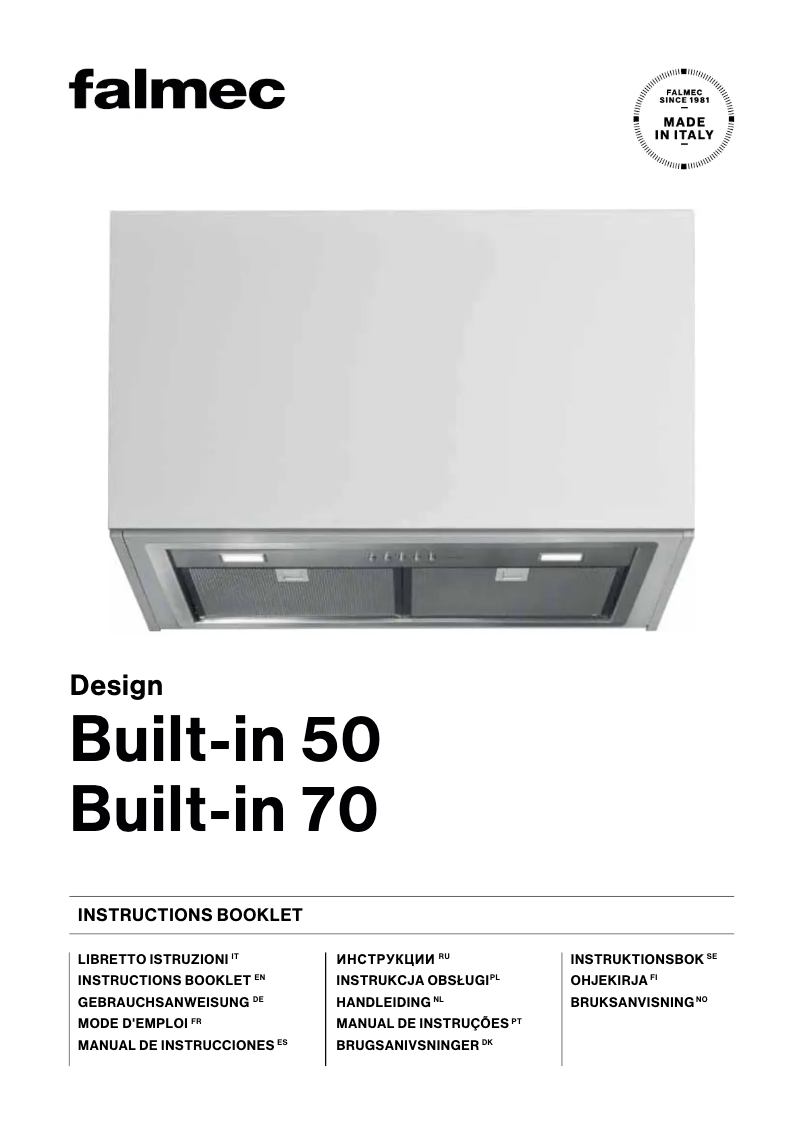 Page n°1 - Manuel utilisateur Falmec Built-in 50