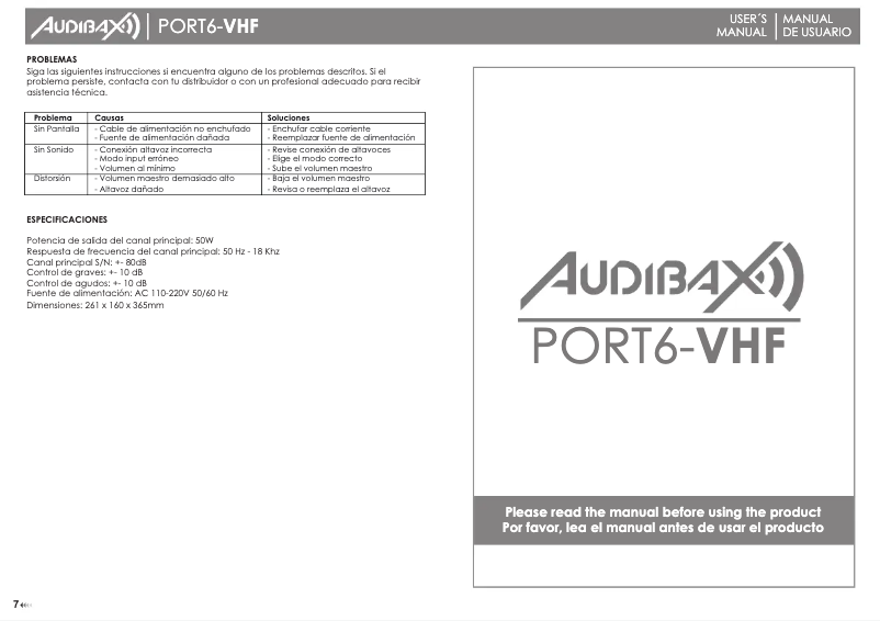 Page 1 de la notice Manuel utilisateur Audibax Denver 6