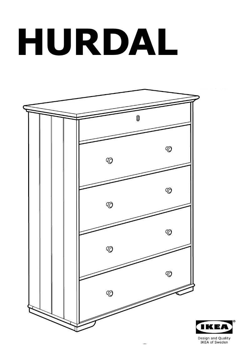 Page 1 de la notice Manuel utilisateur Ikea HURDAL (5 drawers)