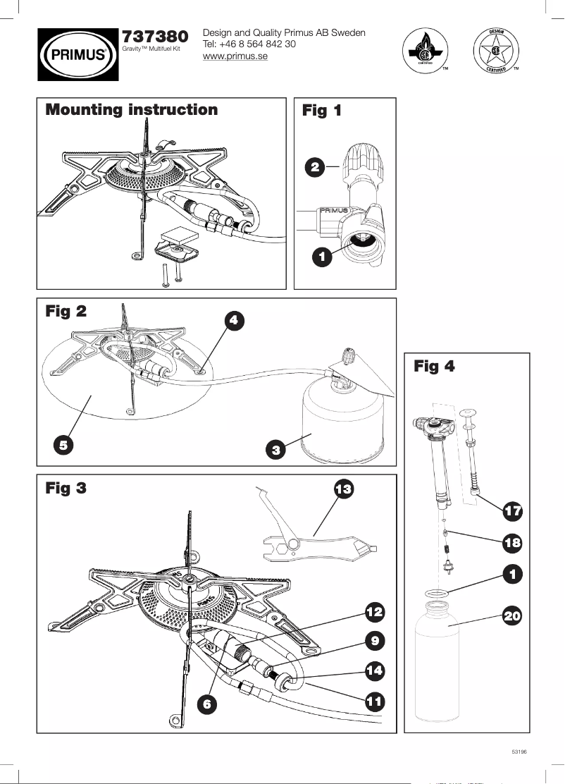 Page 1 de la notice Manuel utilisateur Primus 737380