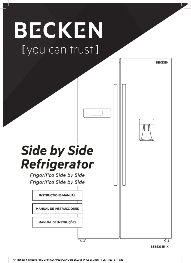 Page 1 de la notice Manuel utilisateur Becken BSBS2355 IX