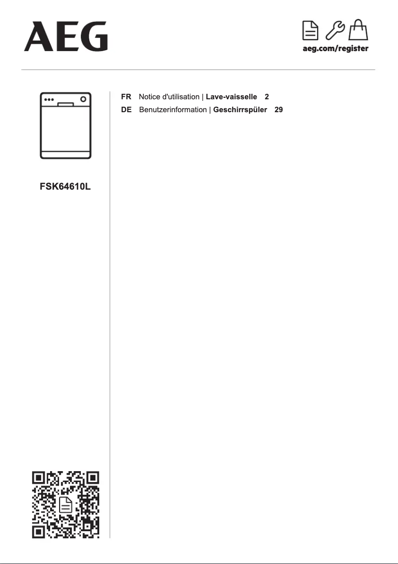 Page 1 de la notice Manuel utilisateur AEG FSK64610L