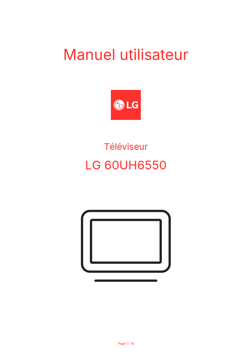 Page n°1 - Manuel utilisateur LG 60UH6550