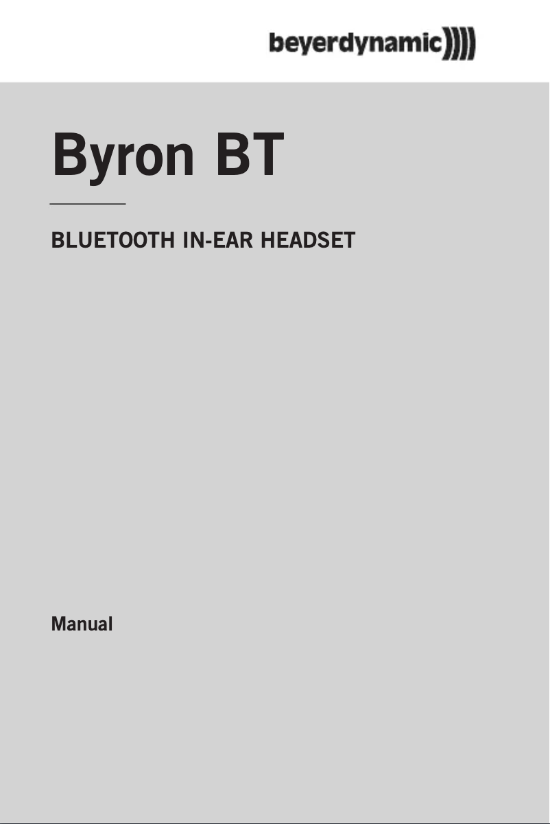 Page 1 de la notice Manuel utilisateur Beyerdynamic Byron BT
