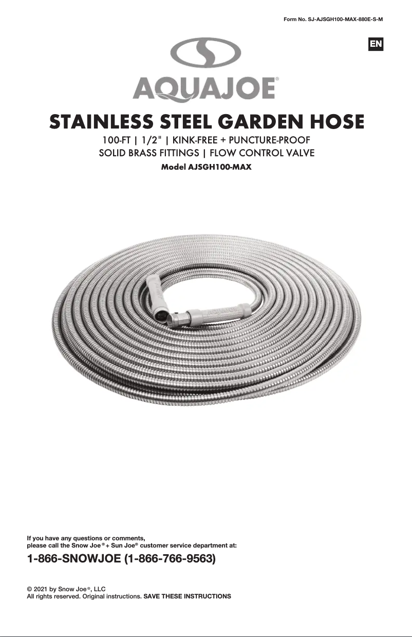 Image de la première page du manuel de l'appareil AJSGH100-MAX