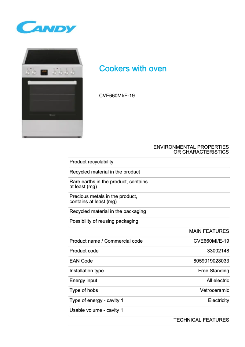 Image de la première page du manuel de l'appareil CVE660MI/E-19