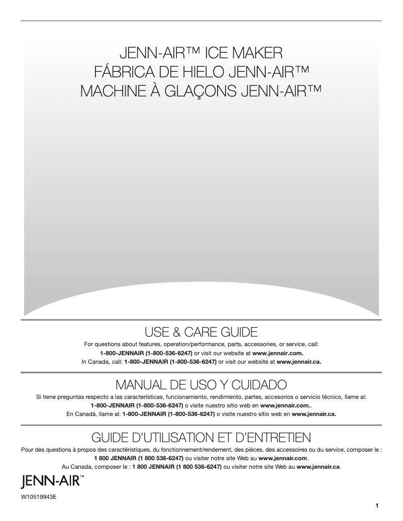 Page 1 de la notice Manuel utilisateur JennAir JIM158XYRS