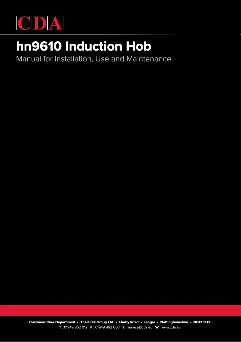 Page n°1 - Manuel utilisateur CDA HN9610